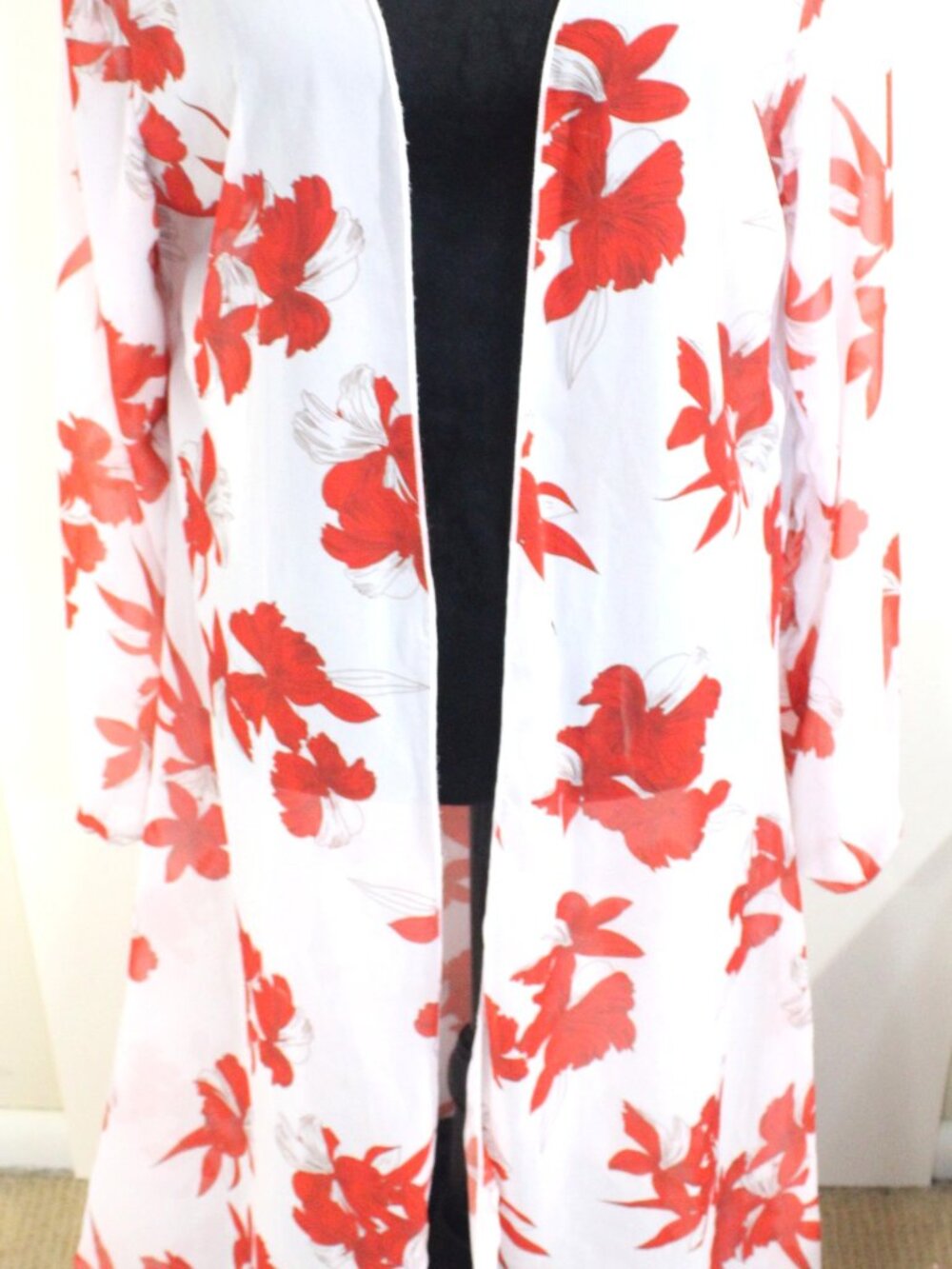 Unbranded Red and Pink Floral Maxi Cover up, Size Large